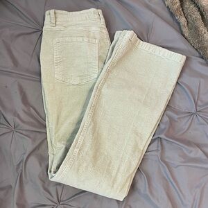 sage green corduroy bootcut pants